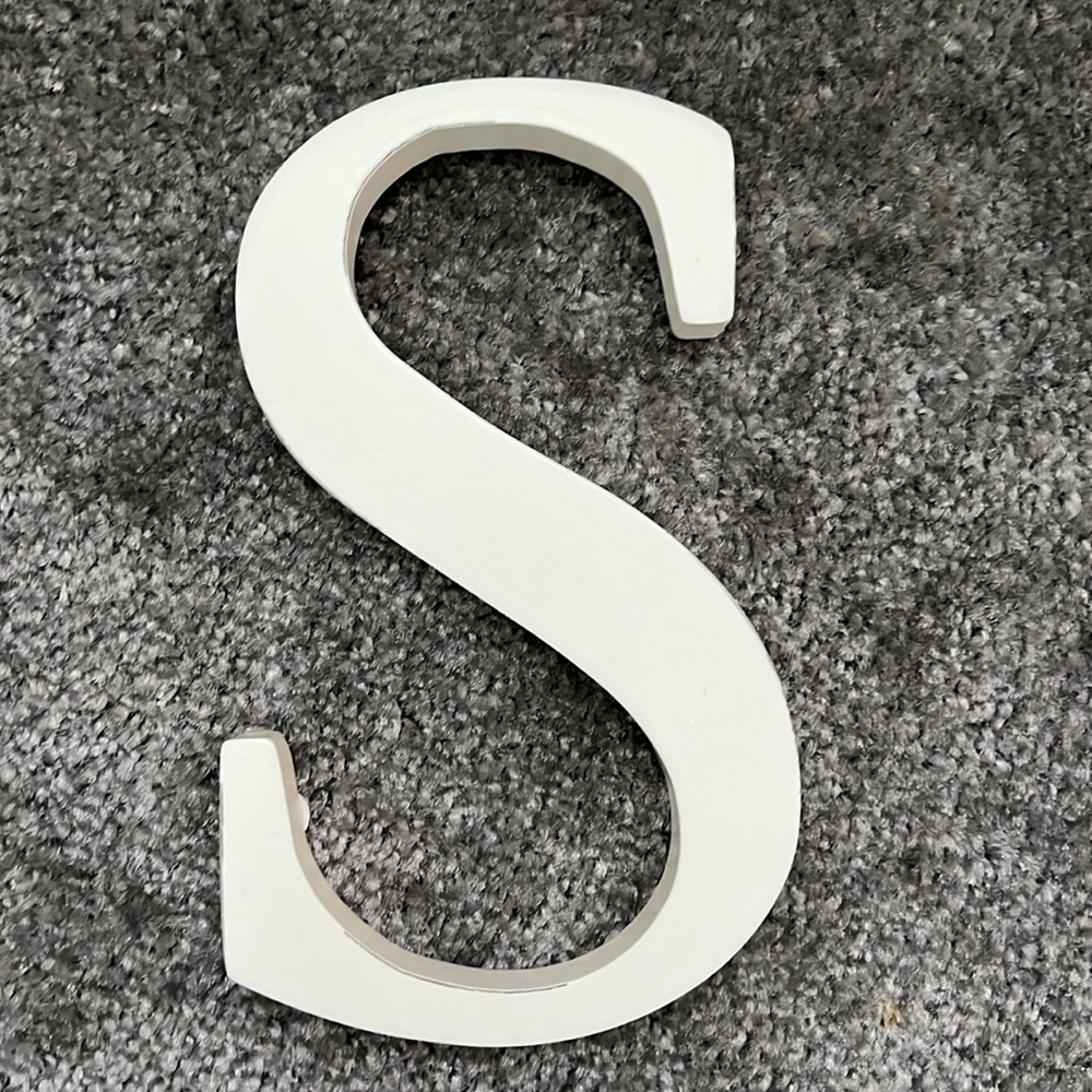 Pottery Barn Kids White Wall Letter S